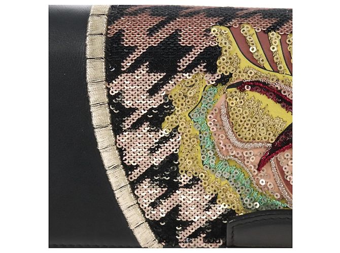 Christian Dior Sac à épaule à chaîne Cuir Noir Argent Auth 213360M - Jerrillo - vue 3