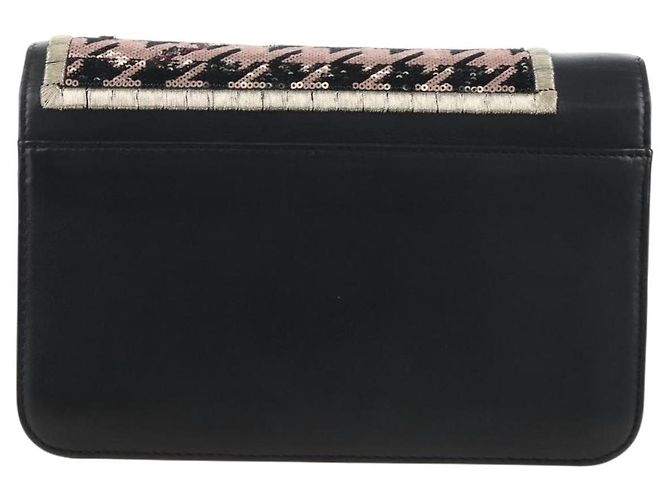 Christian Dior Sac à épaule à chaîne Cuir Noir Argent Auth 213360M - Jerrillo - vue 5