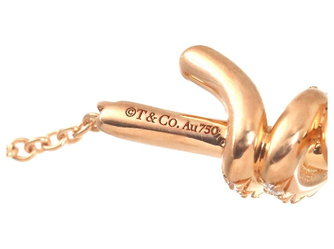 Autre Marque Collier Knot Tiffany & Co. avec diamants en or rose - vue 4
