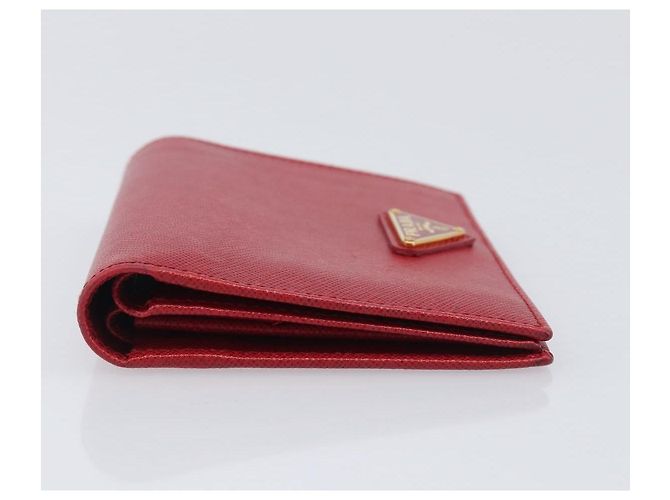 PRADA Bifold Wallet Saffiano leather Red Gold Auth am12983V - Jerrillo - vista 4