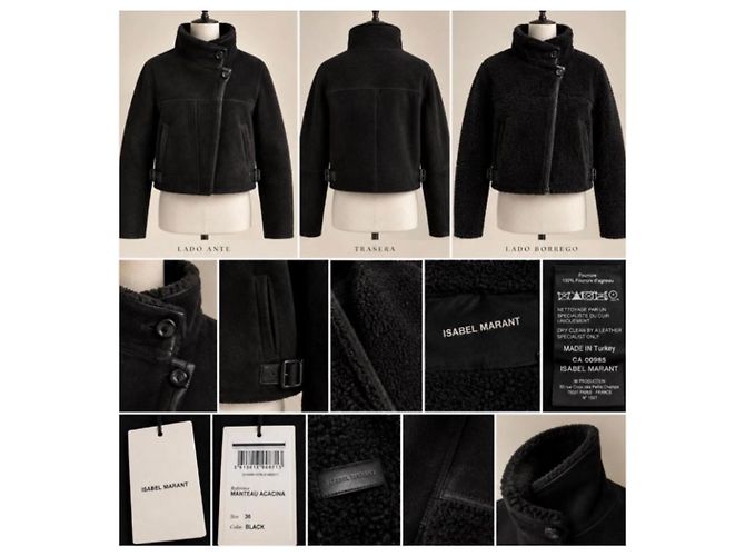 Giacca in shearling Isabel Marant "Acacina" Black - vista 5