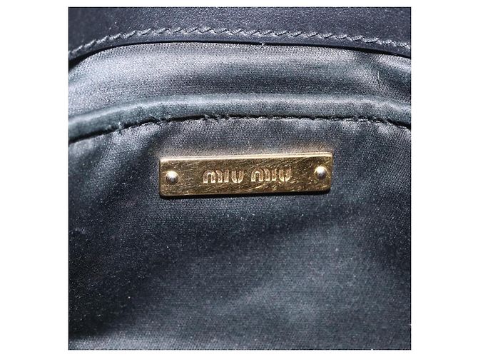 Miu Miu Chain Bijoux Shoulder Bag Leather Black Gold Auth 210510V - Jerrillo - vista 15