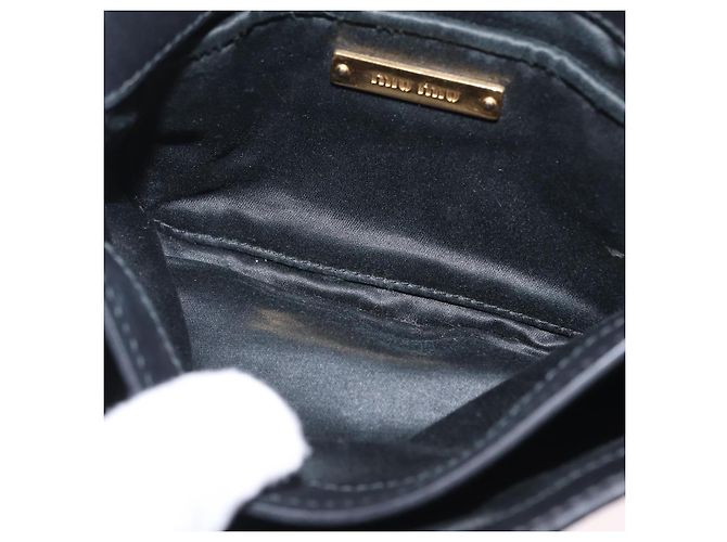 Miu Miu Chain Bijoux Shoulder Bag Leather Black Gold Auth 210510V - Jerrillo - vista 18