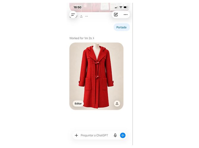 Abrigo Duffle Chanel de lana roja - vista 3
