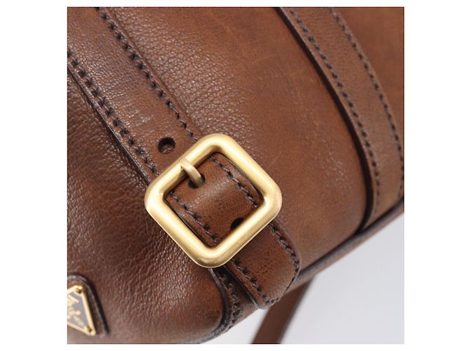 Tote PRADA Sac Cabas Cuir Marron Or BR3027 Auth am13004V - Jerrillo - vue 11