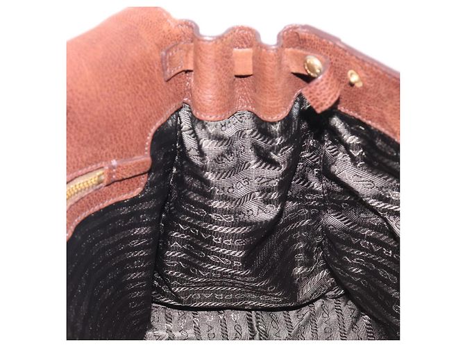 Tote PRADA Sac Cabas Cuir Marron Or BR3027 Auth am13004V - Jerrillo - vue 17