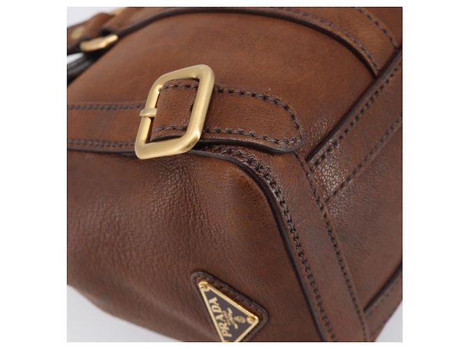 Tote PRADA Sac Cabas Cuir Marron Or BR3027 Auth am13004V - Jerrillo - vue 7