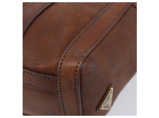 Tote PRADA Sac Cabas Cuir Marron Or BR3027 Auth am13004V - Jerrillo - vue 8