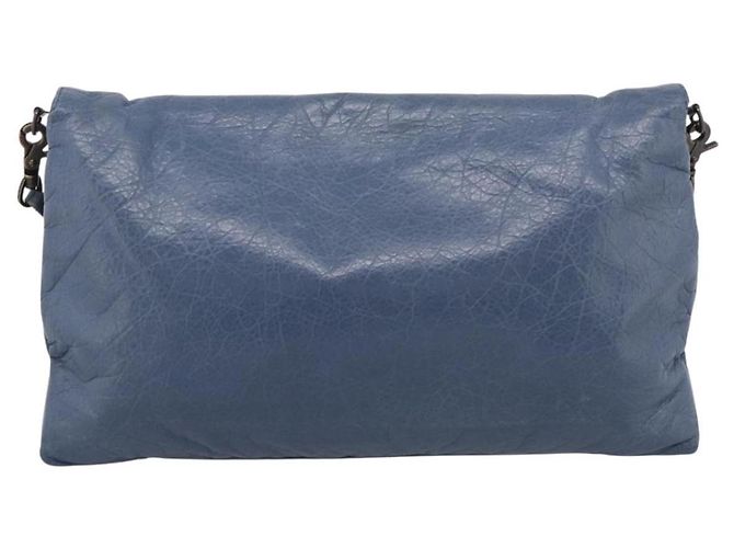 Balenciaga Classic Envelope Shoulder Bag Leather Navy Silver 319376 Auth 210834A - Jerrillo - vista 3