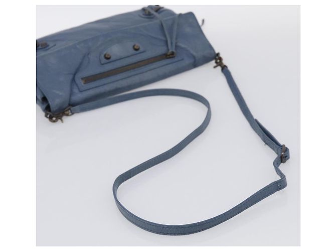 Balenciaga Classic Envelope Shoulder Bag Leather Navy Silver 319376 Auth 210834A - Jerrillo - vista 7