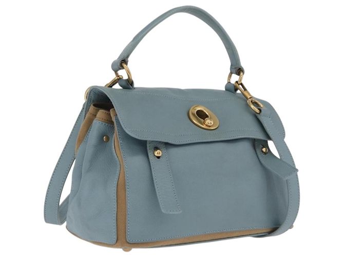 Autre Marque Saint Laurent Muse To Hand Bag Leather 2way Light Blue Gold 283731 Auth 211010V - Jerrillo - vista 2