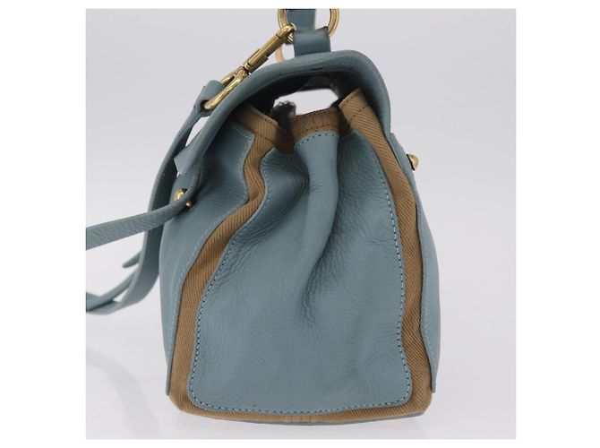 Autre Marque Saint Laurent Muse To Hand Bag Leather 2way Light Blue Gold 283731 Auth 211010V - Jerrillo - vista 4