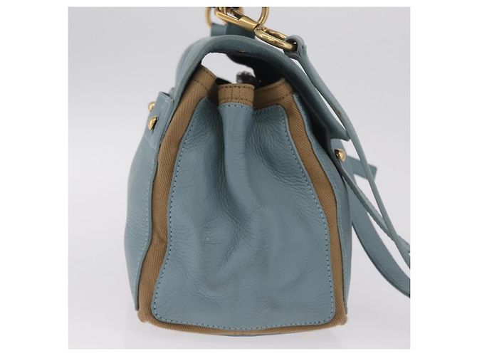 Autre Marque Saint Laurent Muse To Hand Bag Leather 2way Light Blue Gold 283731 Auth 211010V - Jerrillo - vista 5