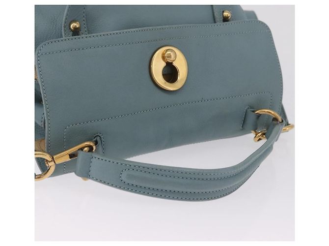 Autre Marque Saint Laurent Muse To Hand Bag Leather 2way Light Blue Gold 283731 Auth 211010V - Jerrillo - vista 7