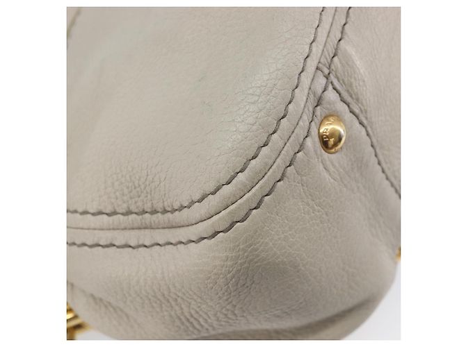 PRADA Chain Shoulder Bag Vittero Dino Leather Beige Gold Auth 209990A - Jerrillo - vista 18
