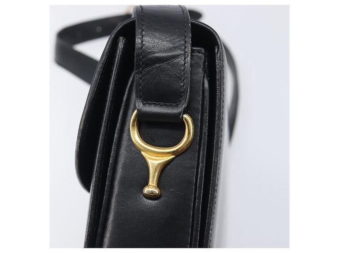 Céline CELINE Horse Carriage Shoulder Bag Leather Black Gold Auth mr3168 - Jerrillo - vista 14
