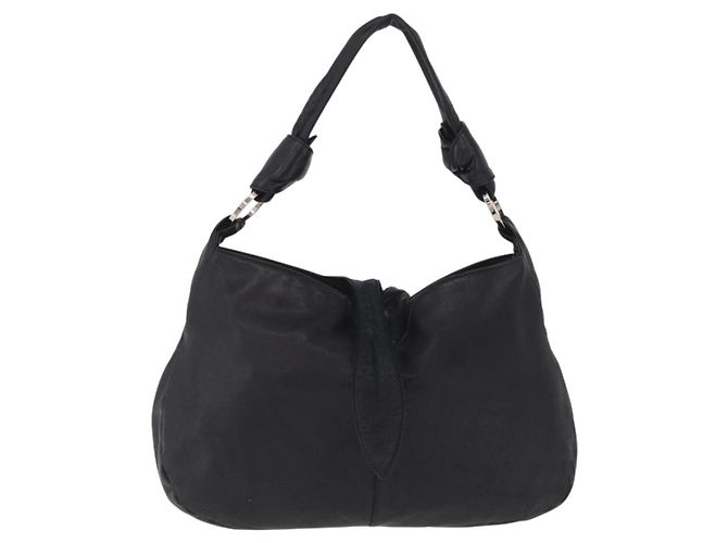 LOEWE Schultertasche Leder Schwarz Silber Auth 210669A - Jerrillo - Ansicht 13