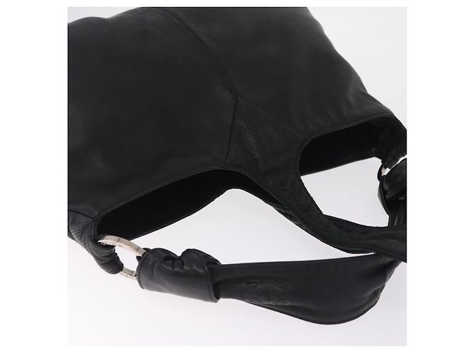 LOEWE Schultertasche Leder Schwarz Silber Auth 210669A - Jerrillo - Ansicht 6