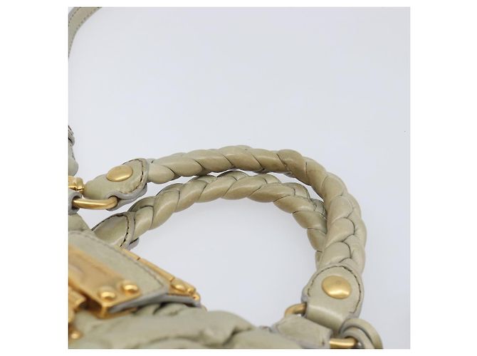 Miu Miu Matelasse Hand Bag Vitellolux 2way Beige Gold Auth 210290A - Jerrillo - vista 15