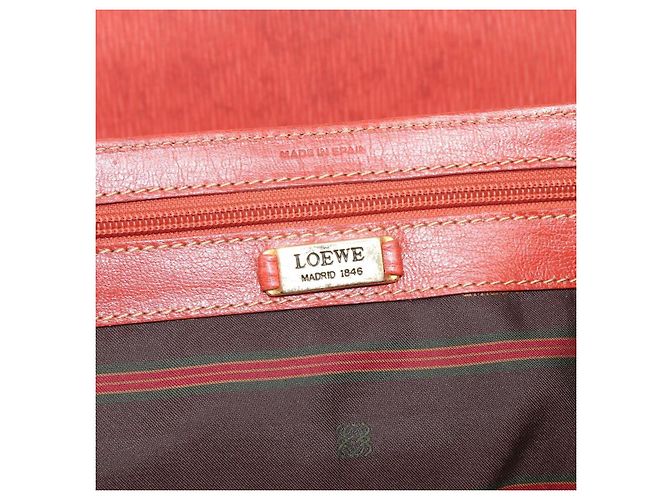 LOEWE Velazquez Hand Bag Leather 2way Orange Gold Tone Auth BA16275 - Jerrillo - vista 11