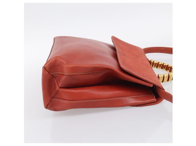 LOEWE Velazquez Hand Bag Leather 2way Orange Gold Tone Auth BA16275 - Jerrillo - vista 4