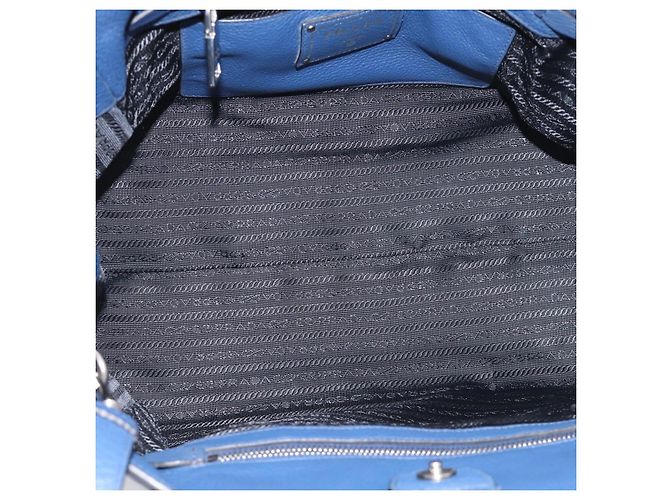 PRADA Vitterodino Tote Bag Leder 2way Blau Silber Auth BA16335V - Jerrillo - Ansicht 10
