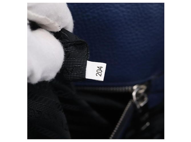 PRADA Vitterodino Tote Bag Leder 2way Blau Silber Auth BA16335V - Jerrillo - Ansicht 11