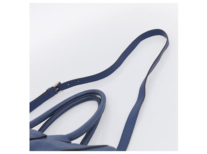 PRADA Vitterodino Tote Bag Leder 2way Blau Silber Auth BA16335V - Jerrillo - Ansicht 15
