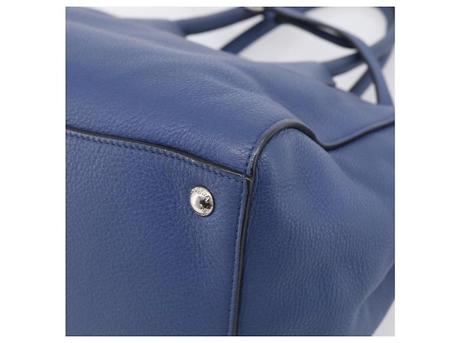 PRADA Vitterodino Tote Bag Leder 2way Blau Silber Auth BA16335V - Jerrillo - Ansicht 18