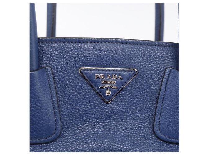 PRADA Vitterodino Tote Bag Leder 2way Blau Silber Auth BA16335V - Jerrillo - Ansicht 20