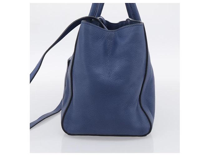 PRADA Vitterodino Tote Bag Leder 2way Blau Silber Auth BA16335V - Jerrillo - Ansicht 4