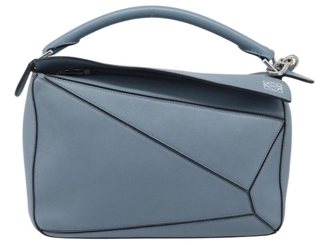 LOEWE Puzzle Bag Handtasche Leder 2way Hellblau Silber Auth 210776M - Jerrillo - Ansicht 13