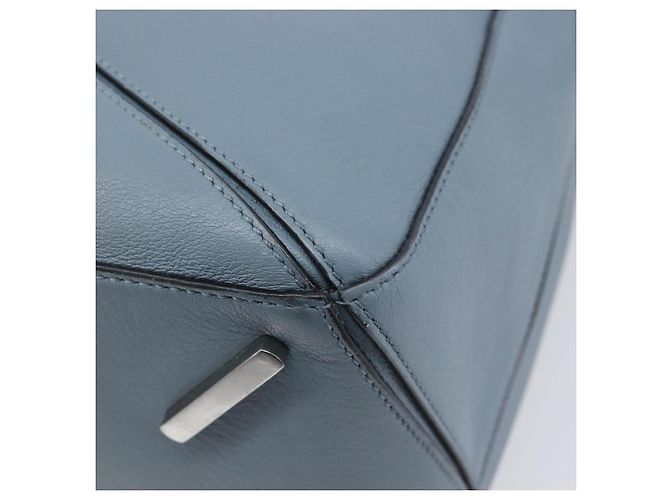 LOEWE Puzzle Bag Handtasche Leder 2way Hellblau Silber Auth 210776M - Jerrillo - Ansicht 18
