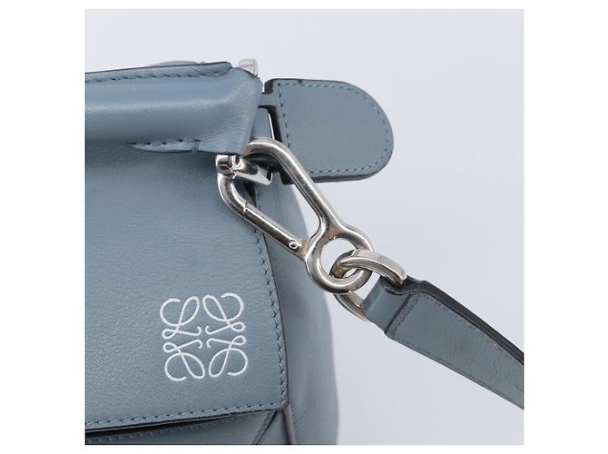 LOEWE Puzzle Bag Handtasche Leder 2way Hellblau Silber Auth 210776M - Jerrillo - Ansicht 20