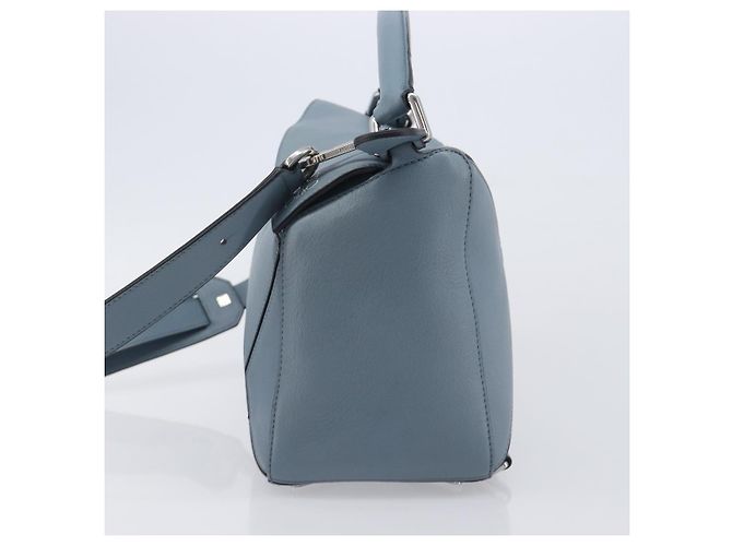 LOEWE Puzzle Bag Handtasche Leder 2way Hellblau Silber Auth 210776M - Jerrillo - Ansicht 3