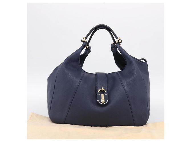 LOEWE Karie Shoulder Bag Leather Navy Gold Auth 209899V - Jerrillo - vista 12