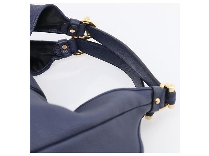 LOEWE Karie Shoulder Bag Leather Navy Gold Auth 209899V - Jerrillo - vista 14