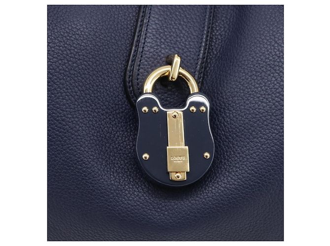 LOEWE Karie Shoulder Bag Leather Navy Gold Auth 209899V - Jerrillo - vista 18