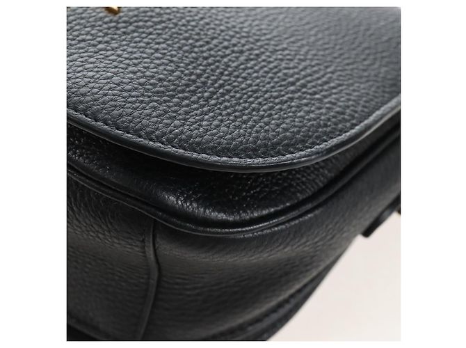 PRADA Shoulder Bag Vittero Dino Leather 2way Black Gold Auth 208279V - Jerrillo - vista 15