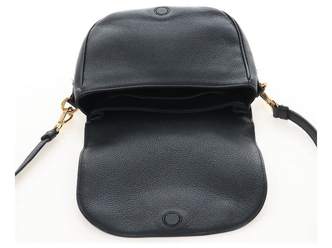 PRADA Shoulder Bag Vittero Dino Leather 2way Black Gold Auth 208279V - Jerrillo - vista 20