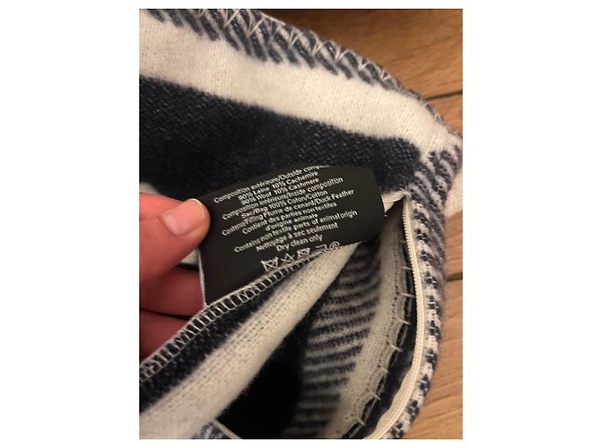 CHANEL CC Logo Cushion Blue White Wool Cashmere - view 10
