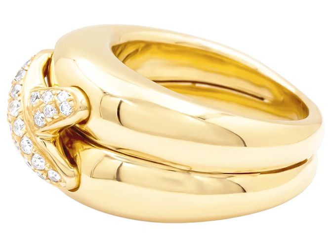 Anello Chaumet "Liens" in oro giallo e diamanti. - vista 2