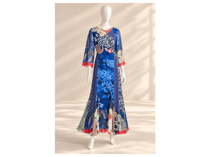 Etro Runway SS19 Multicolor Silk Chiffon Maxi Dress - view 3