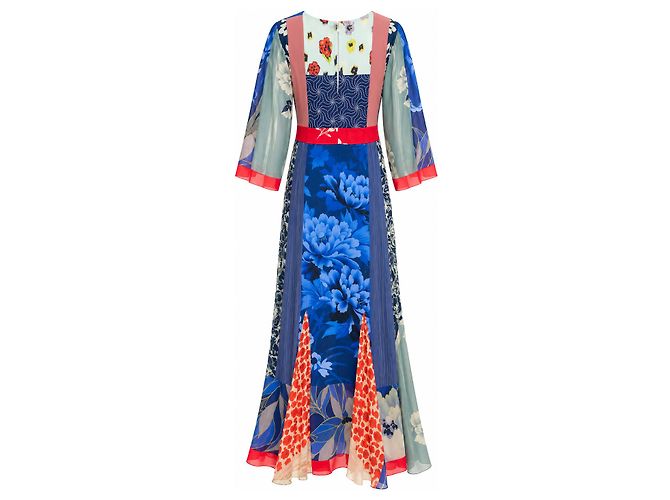 Etro Runway SS19 Multicolor Silk Chiffon Maxi Dress - view 4