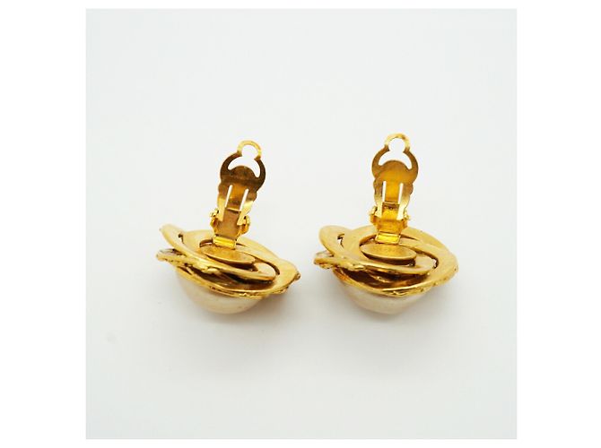 Orecchini a clip Chanel placcati oro - vista 8