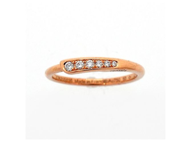 Hermès Hermes Ehering aus 18K Rosengold mit Diamanten - Ansicht 2