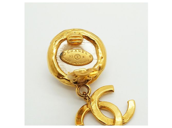 Orecchini a clip Chanel placcati in oro con perle sintetiche - vista 4
