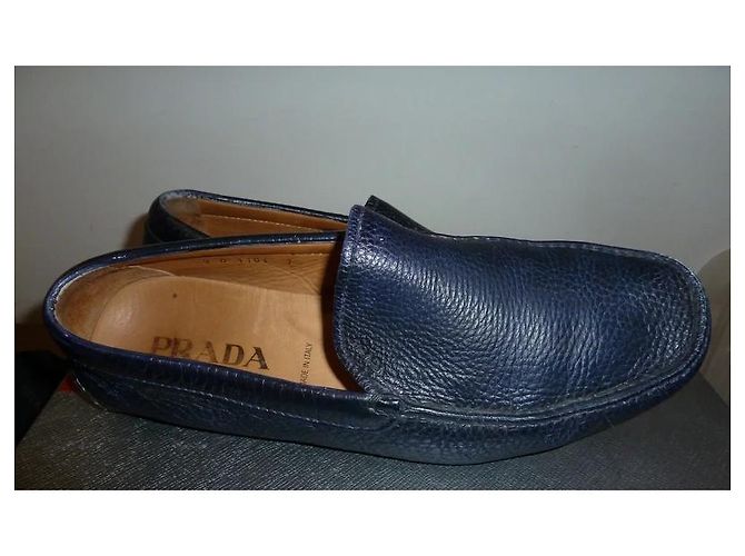 Prada Mocassini in Pelle Blu - vista 3