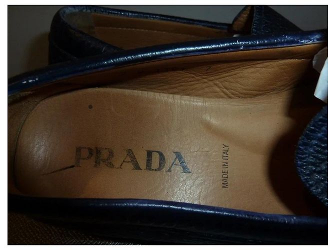 Prada Mocassini in Pelle Blu - vista 4