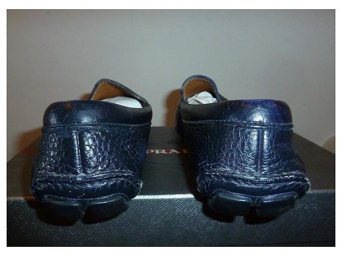 Prada Mocassini in Pelle Blu - vista 5